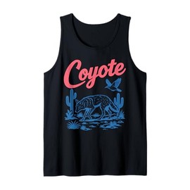 Retro Desert Coyote Graphic Tee Vintage Western Aesthetic Tank Top