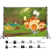 10x8ft Cartoon Forest Backdrop Mushroom House Photography Background Floral Spring