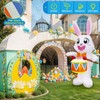 OurWarm 8FT Easter Inflatables Outdoor Decorations, Drumming Inflatable Easter Bunny
