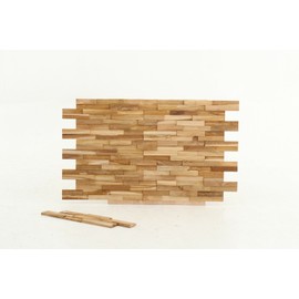 Nordic Style Natural Teak Wood Wall Panel, 11 Pieces (12.75 sq ft.)