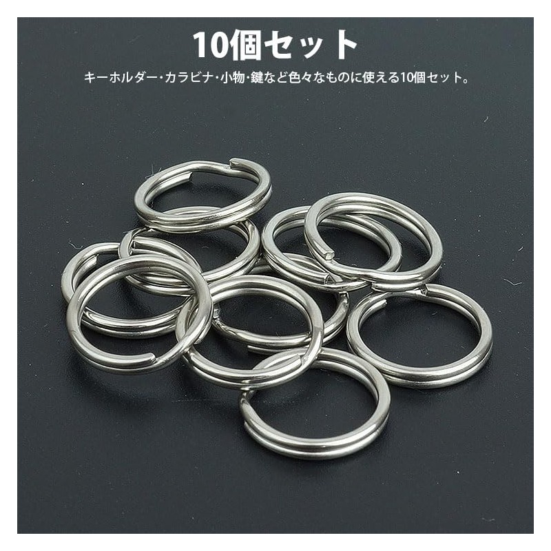 prendre PR-Q2-12-10ST Double Ring, Key Ring, Set of 10, Stainless