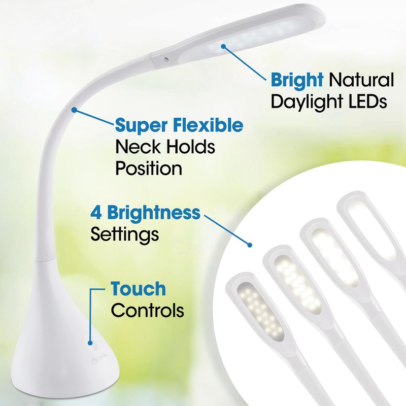 OttLite Creative Curves LED Desk Lamp with Adjustable Neck -
