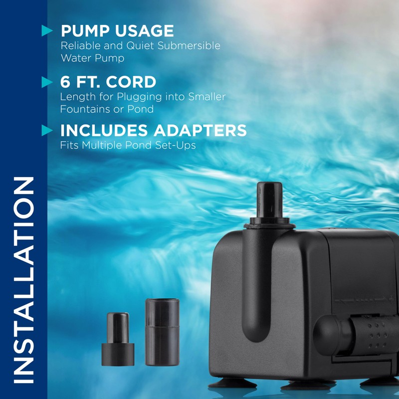 Alpine Corporation Outdoor Decor Power Head Pump 120 GPH for