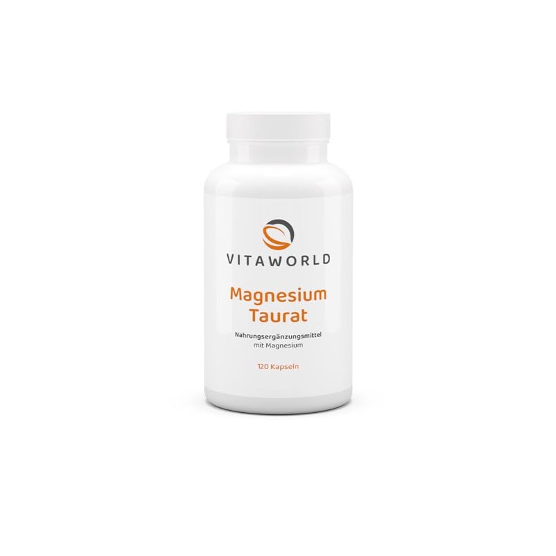 vitaworld Magnesiumtaurat, vegan, 300 mg elementares Magnesium pro 2 Kapseln,