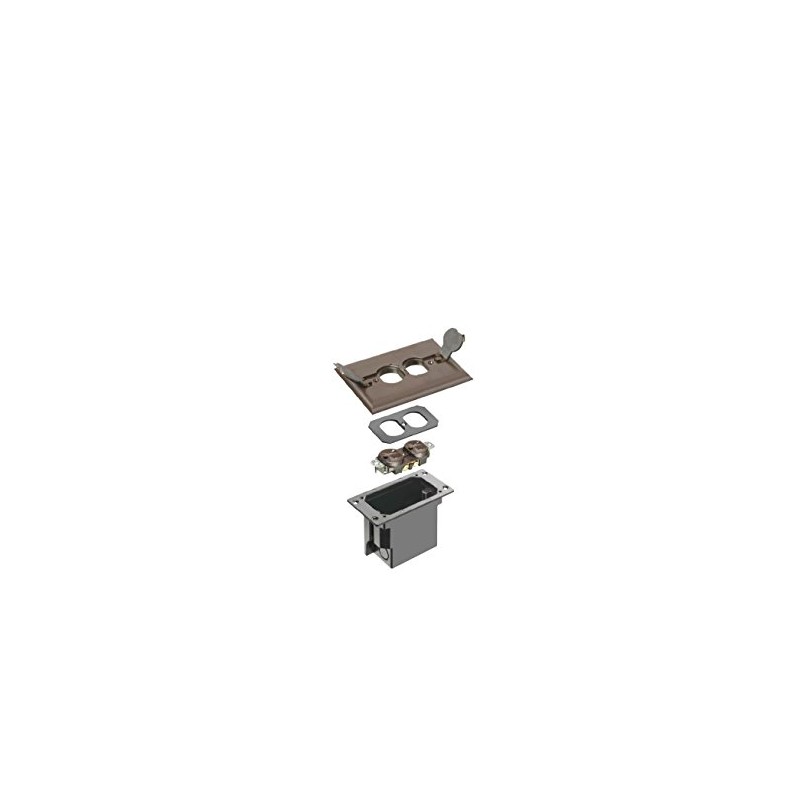 Arlington Industries FLBRF101BR-1 Retrofit Electrical Floor Box with Flip Lids