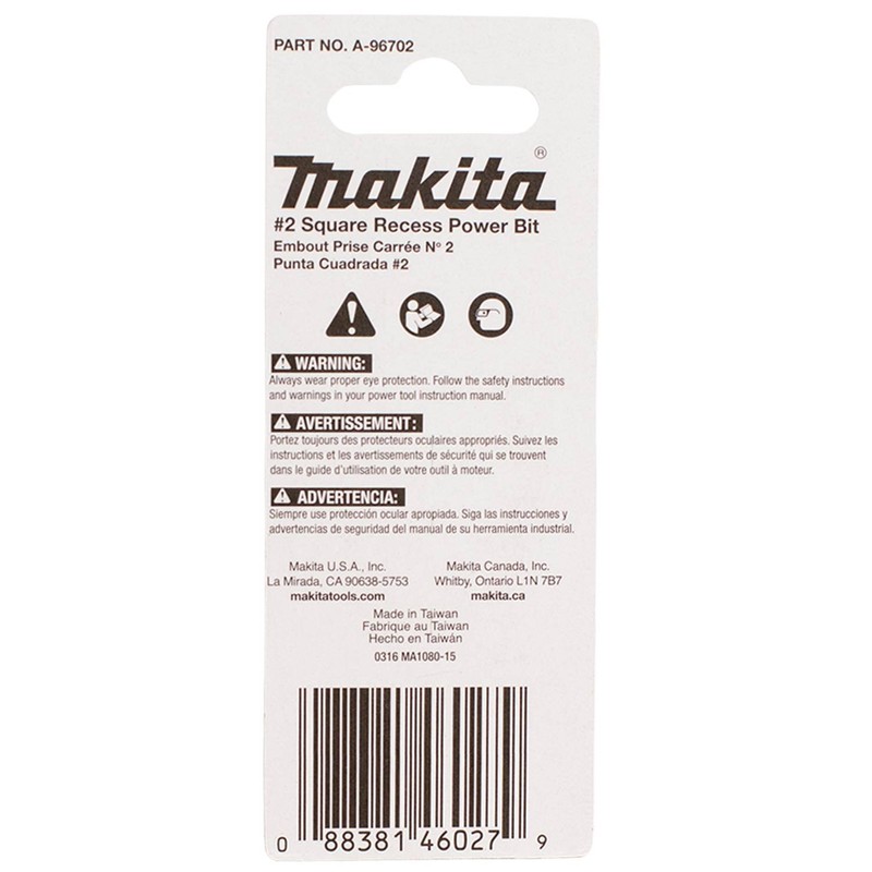 Makita A-96702 Impactx 2 Square Recess 2″ Power Bit, 2