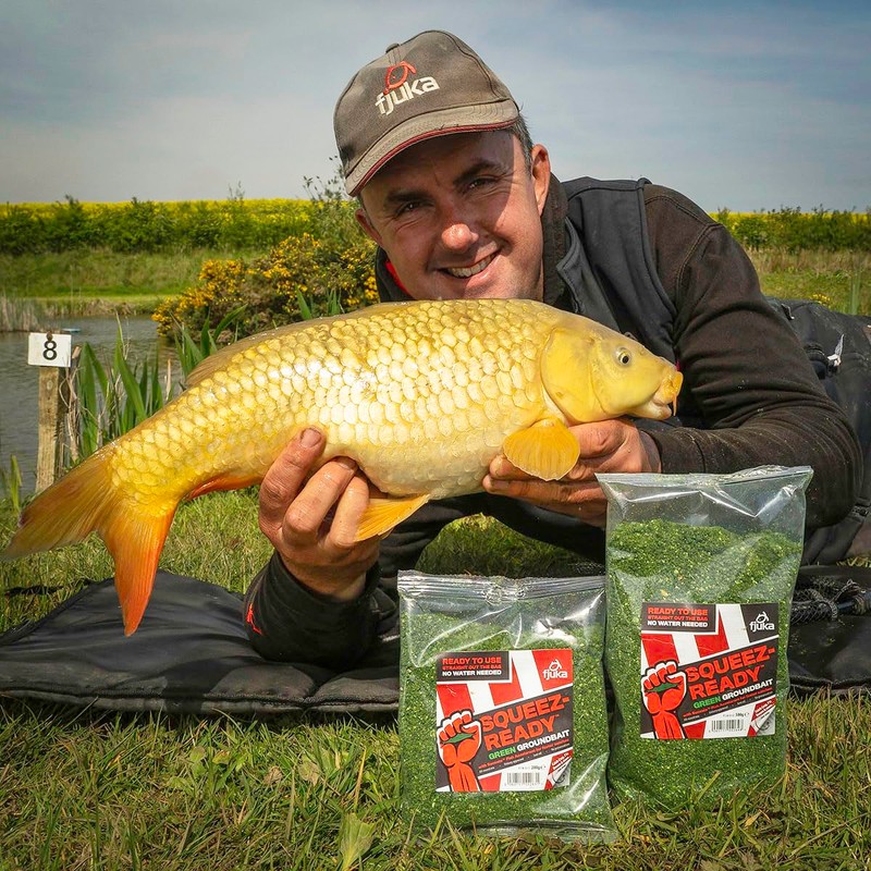 Fjuka Squeez-Ready Green Groundbait 200g | Ready-prepped | Carp, F1s,