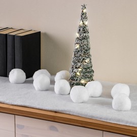 COM-FOUR® 20 x Snowball White, Artificial Snowballs for Indoor Snowball Fights, Soft Plush Balls, Artificial Snow, Great Christmas Decoration, 8 cm (8 cm - 20 x Snowball)
