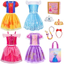 Meland Princess Dress Up for Girls - Dress Up Clothes for Girl Age 3-8 Year Old, Gift Idea for Birthday Christmas