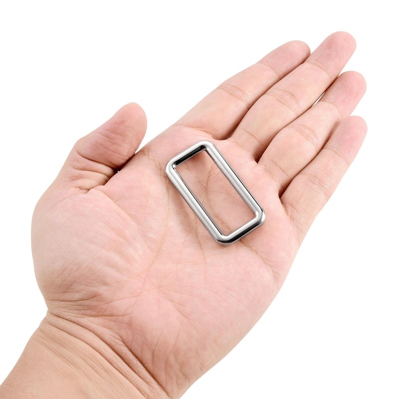 sourcing map Metal Rectangle Ring Buckles 38x15mm for Bags Belts