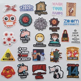 50Pcs Funny Hardhat Decals Stay Home Hilarious Virus Stickers for Laptops Notebook Water Bottles