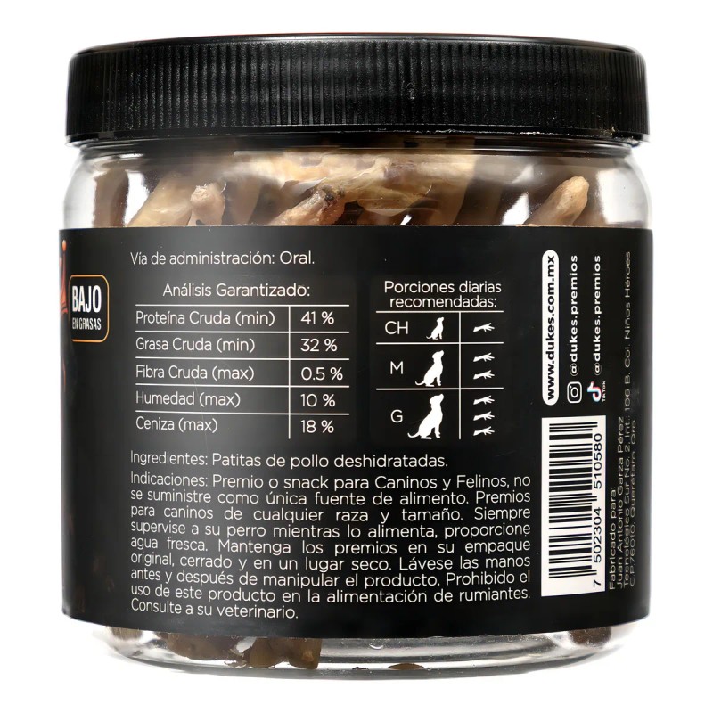 Duke's Premios Para Perros Patitas de Pollo 11 Pz Proteina