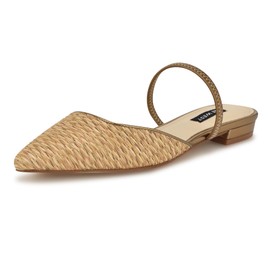 Nine West Women's Gorga Flat, Light Natural 110, 10