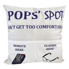Pops Gifts, Dad Grandpa Gifts, 2-Pocket 2-Sided Pop Pillow Covers 18x18 Inch, Fathers Day Birthday Christmas Stocking Stuffers Thanksgiving Day Gifts (POPS)