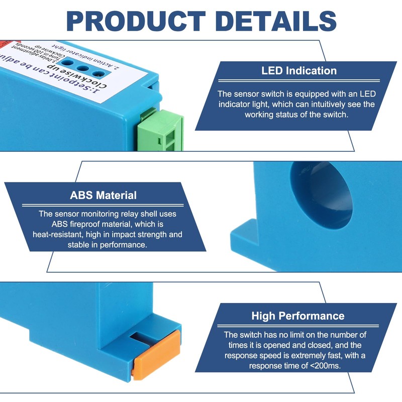 sourcing map Miniature Current Switch 8-35V 0-300A DC Current Sensing