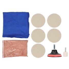 Uadme Glass Polishing Kit Car Windscreen Scratch Repair Polishing Kit with Cerium Oxide Force Pad Disc and Wheel for Thorough Cleaning of Windscreen