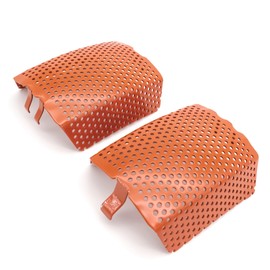 Americruise Motorcycle 1 Pair Chrome Front Caliper Brake Screen Inserted Covers Caliper Guards for Harley Touring Road King Electra Street Glide FLHT FLHX & V-Road Models (Orange)