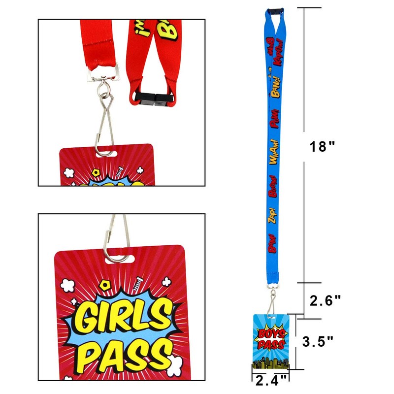 Fancy Land Bright Color Hall Pass Lanyards and School Passes