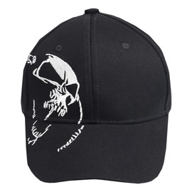 White Fang CA189 Men's Hat, Cap, Black, Skull, Skull, Stylish, Cool, Casual,