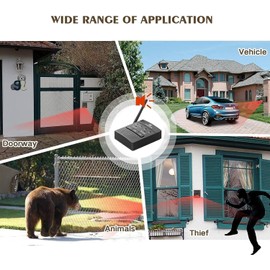 eMACROS 1/2 Mile Long Range Wireless Driveway Alarm Base Station with External Antenna - Stable Signal Transmission, Support Battery-Powered Security System for Outdoor Monitoring