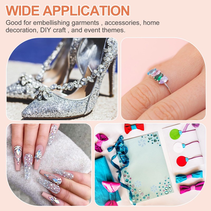 MECCANIXITY Tear Drop Rhinestones for Jewelry Making DIY for Nails