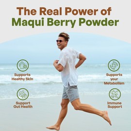 Organic Maqui Berry Powder - Freeze Dried, Antioxidants,Polyphenols and ORAC 8oz.