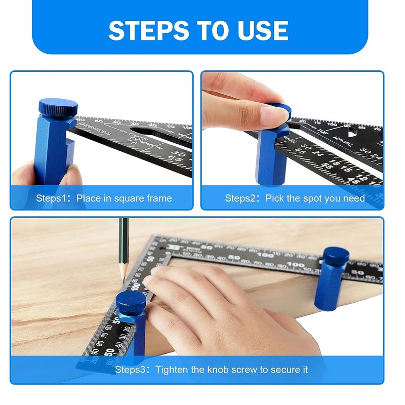 Stair Gauge Aluminum Alloy Hex Flat Gauge with Thumb Screw