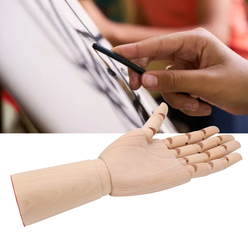 Wooden Hand Model Movable Flexible Durable Wood Wide Application Wooden