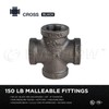 SUPPLY GIANT CNDS0018 Black Malleable Cross Fitting, 1/8", 1/8 Inch