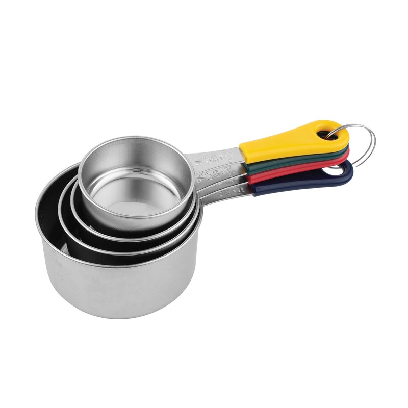 Fox Run 4839 Measuring Cup Set with Colored Handles, Stainless