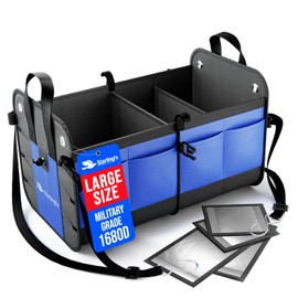 Car Trunk Organizer – Large Collapsible Storage Box with Adjustable Compartments – Heavy-Duty Cargo Organizer for SUV, Truck & Car – Non-Slip Waterproof Trunk Storage Bin for Groceries & Tools