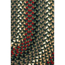 Super Area Rugs Santa Maria Braided Rug Indoor Outdoor Rug Washable Reversible Patio Deck Carpet, Verdant, 4' X 4' Round