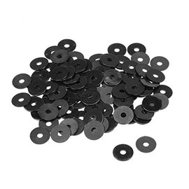 sourcing map Pack of 100 Nylon Flat Washers M4 for 4 mm ID Screw Bolts 15 mm AD 1 mm Thick Spacer Sleeves Sealing Rings Washers for Tap Pipe Water Hose Black
