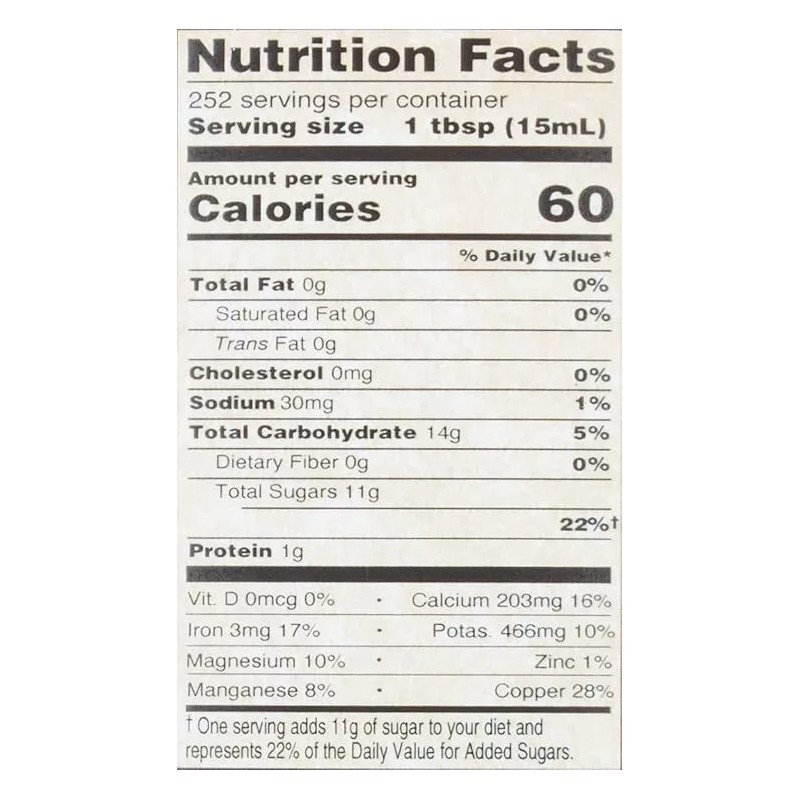 Golden Barrel Bulk Unsulfured Blackstrap Molasses Jug (128 Fl Oz)