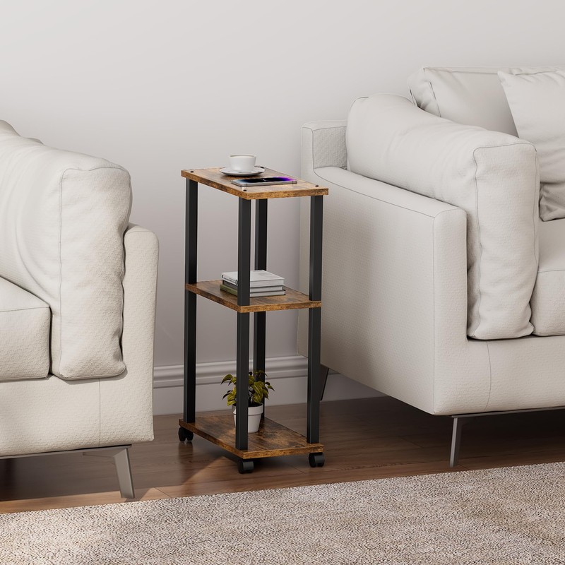 TUTOTAK Small Side Table, Narrow End Table, Bedside Table, Couch