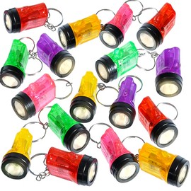 ArtCreativity Mini Flashlight Keychains, Pack of 24, LED Key Chains for Kids in Assorted Colors, 1.5 Inch Durable Plastic Keyholders, Birthday Party Favors, Goodie Bag Fillers