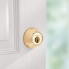 Kwikset 660 Deadbolt Deadbolt Lock, Polished Brass Round Exterior Keyed