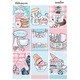 Life Planner Sticker Kit, Sundae, over 150 stickers on premium matte