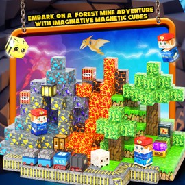 200PCS Magnetic Blocks STEM Sensory Kids Building Toys Magnetic Tiles with Magnet Board for Kids Ages 3+ Birthday for 3-5 6-7 8-12 Year Old Boys & Girls