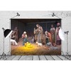 BELECO Polyester Fabric 8x6ft Christmas Nativity Scene Photography Backdrop Christmas