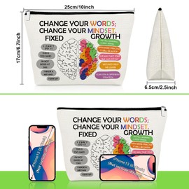 Positive Gifts for Her Best Friends Inspirational Gifts for Woman Daughter Sister Encouragement Growth Mindset Cosmetic Bag Cheer up Present Graduation Christmas Birthday Presents Travel Pouch