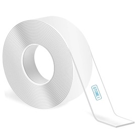 GTOMEI Double Sided Tape Heavy Duty,Multipurpose Clear Mounting Tape Picture Hanging Adhesive Strips, 10FT Removable Strong Sticky Strips Carpet Nano Tape Poster Two Sided Tape