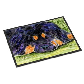 Caroline's Treasures SS8519MAT Tibetan Mastiff Doormat 18x27 Front Door Mat Indoor Outdoor Rugs for Entryway, Non Slip Washable Low Pile, 18H X 27W