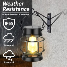 Solar Outdoor Lights, 2 Pack Upgraded Hanging Solar Outdoor Lights Garden Waterproof, Solar Lantern Outdoor, Solar Garden for Garden, Balcony, Dining Table Decoration