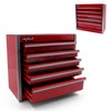 MayRecords Red Mini Metal Tool Box with 5 Drawers and