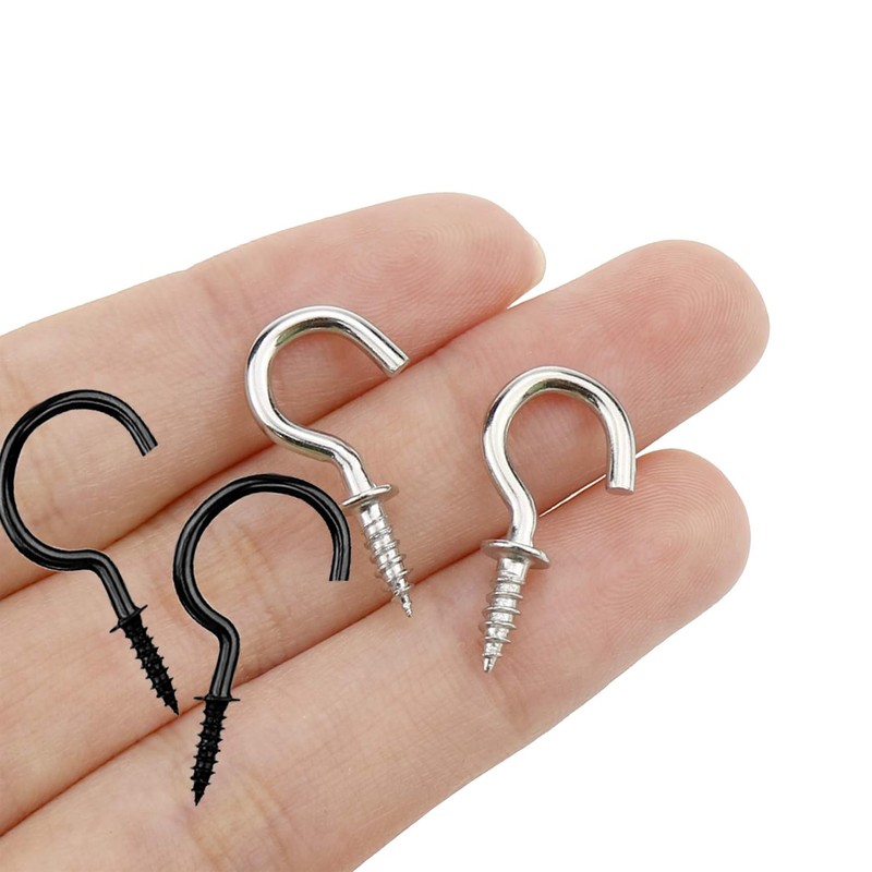 JOOTUEPO 120 Pieces 1/2 Inch Cup Hooks Mini Ceiling Screw