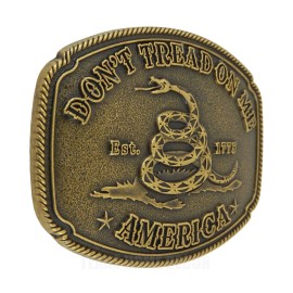 Unbranded America Don't Tread On Me Gadsden Flag Snake Belt Buckle Antique Bronze Tone
