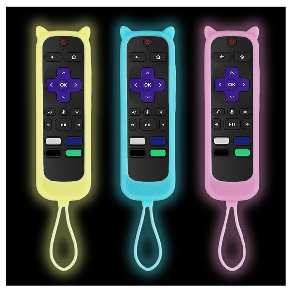 Taiyiluo Taiyiluo 3Pcs Cover for Onn Roku Remote with Cat