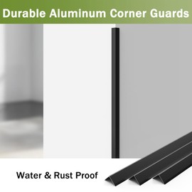 Fengone Aluminum Corner Guards L Molding Corner Guards with 90° Angle 35 X 1.6inch Stick Metal Corner Protector Molding for Wall Table Door Frame Protection and Decoration (3 Pack)