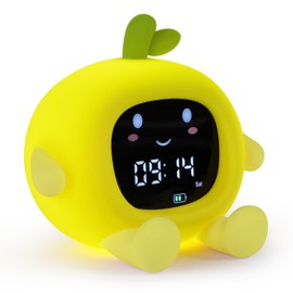 HOTUT Children's Light Alarm Clock, Sleep Trainer Children with Night Lights, 6 White Noise Children's Alarm Clock, Digital Alarm Clock for Girls and Boys (Orange